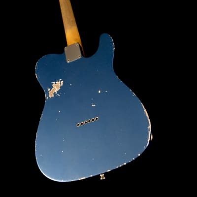 LEFTY! MJT Lake Placid Blue Nitro Lacquer ES59 Custom Relic Guitar Classic Solid Body 7.1 lb image 11