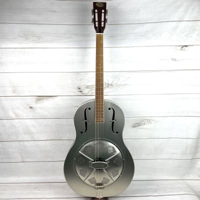 Royall Long Scale Tenor New Rough Brushed Steel Finish Brass Body Single Cone Resonator image 2