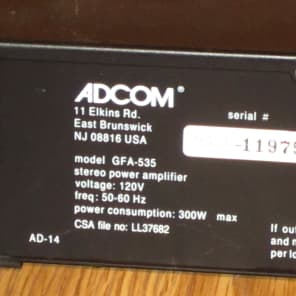 FREE SHIPPING ADCOM GFA-535 1980's Stereo Amplifier Parts Broken Repair image 9
