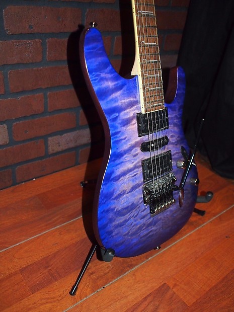 Ibanez S570DXQM S-Series Trans Purple Sunburst Guitar