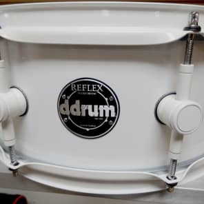 ddrum Reflex 5.5"x14" Snare Drum White on White Finish VIDEO image 6