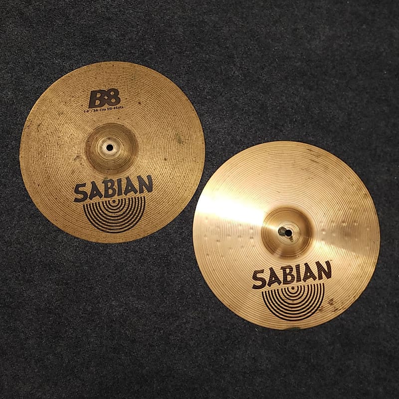 Used Sabian B8 Hi Hat Cymbals 14" Reverb