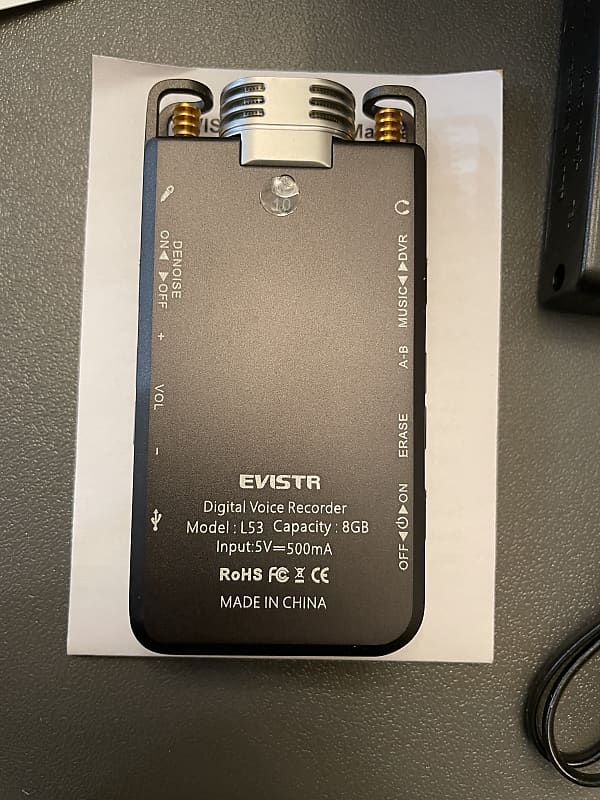 Evistr Digital Voice Recorder - L53 - 8GB - PCM Recorder Audio Music  Microphone