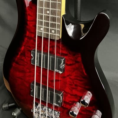 Schecter C-4 Plus 4-String Bass Guitar Quilted See-Thru Black Cherry image 7