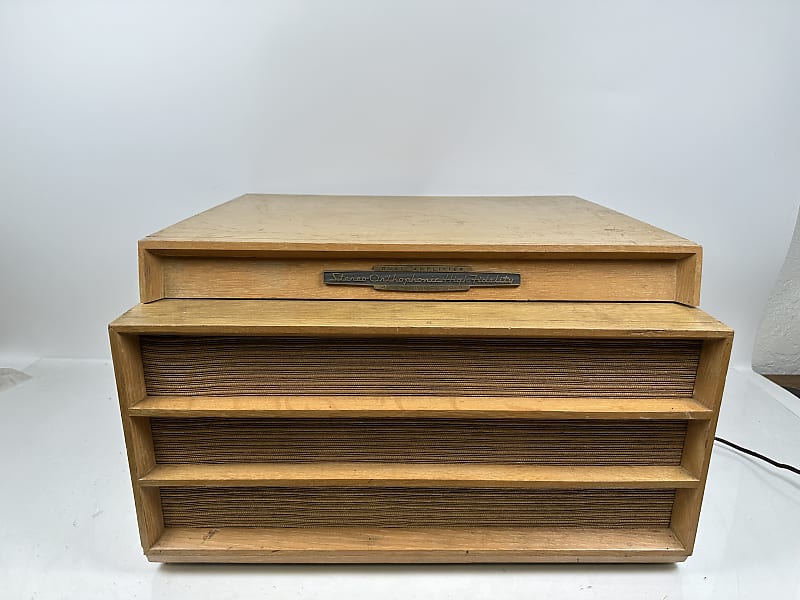 RCA Victor Mid Century Modern Stereo Orthophonic High Fidelity Record Player PD-27  			