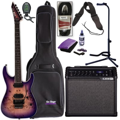 ESP LTD M-1000 Electric Guitar (Purple Natural Burst) & LINE 6 Spider V 30 MKII Combo Amp for sale