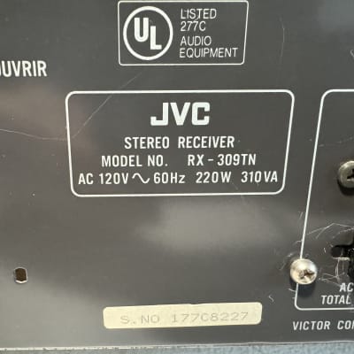 JVC RX-309TN Receiver HiFi Stereo Vintage Home Audio Phono 2 Channel Theater AVR image 6