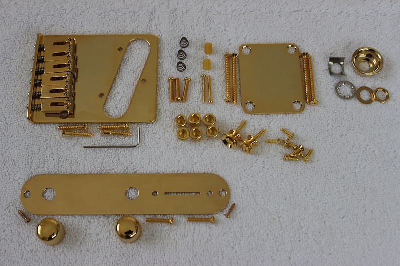 Fender/Gotoh Telecaster Gold Body Hardware Set Modern GTC202 6-saddle Bridge USA Tele TB-0030-002 image 1