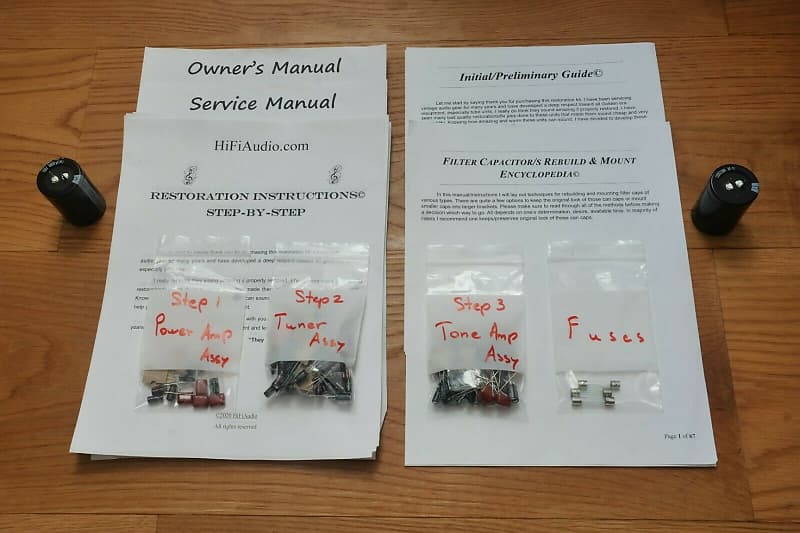 Kenwood KR-6050 restoration kit filter capacitor repair rebuild fix  			