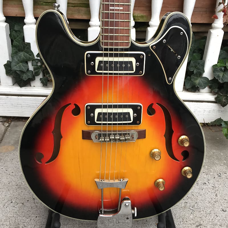 1960s Univox 335 Semi-Hollow Body Vintage Electric Guitar MIJ image 1