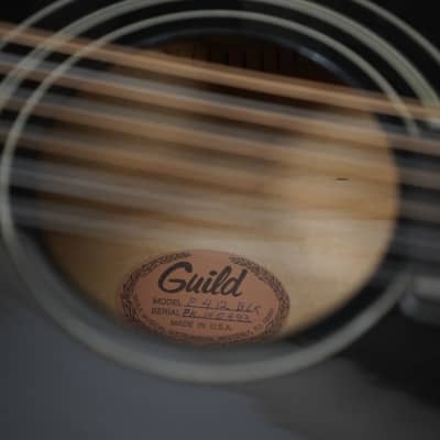 Guild F412 BLK 1974 Black 12 String Jumbo Acoustic Guitar Westerly Plant USA Rare Finish + Hard Case image 5
