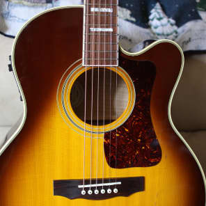 Sweet 16yr Old Guild F47MCE w/HSC All Solid Woods AAAA Flame Maple. Fishman Prefix ProBlend Mic & PU image 7