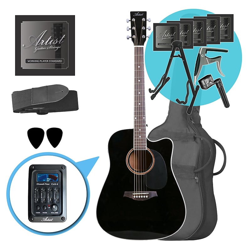 Artist LSPCEQBK Ultimate Beginner Acoustic Guitar Pack image 1