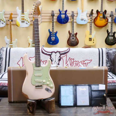 Fender Custom Shop Limited Edition 1963 63' Stratocaster Roasted Quartersawn Maple Neck Relic Super Faded Aged Shell Pink 7.65 LBS image 6