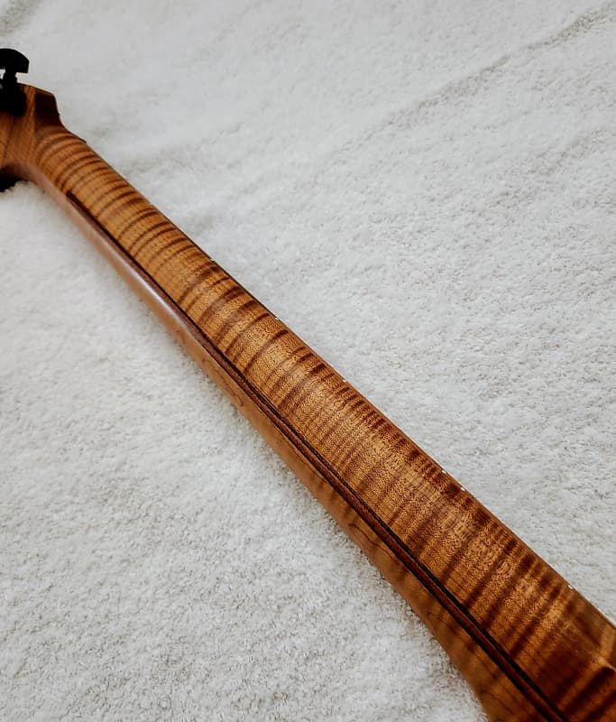 Warmoth Stratocaster Neck Roasted Flamed Maple/Goncalo Alves | Reverb