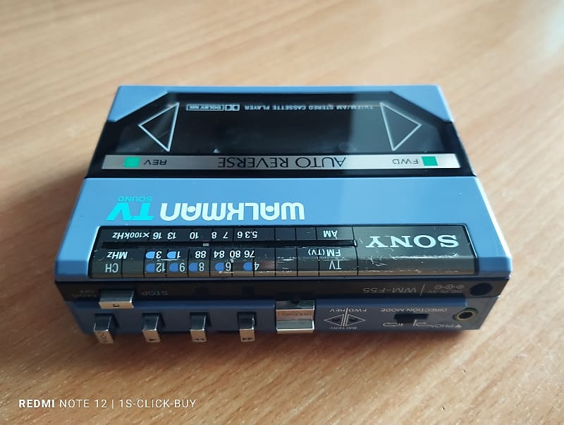 Sony Walkman radio Cassette player WM-F55 Blue Junk for repair