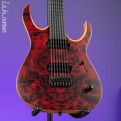 Mayones Duvell Elite 7-String Guitar Transparent Dirty Red Satin for sale