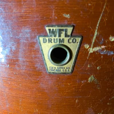 WFL 6-Lug Mahogany 14" Marching Field Snare - Late 50's image 2