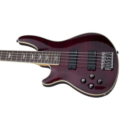 Schecter Omen Extreme-5, 5-String Bass Left Handed Black Cherry image 2
