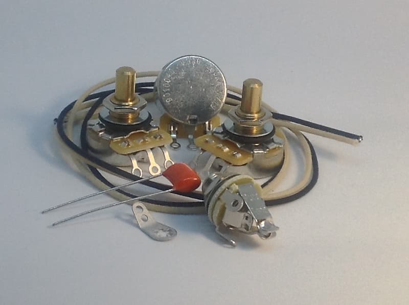 Jazz Bass Wiring Kit CTS Solid Shaft .022uf 716P Pure Tone Full-Contact Jack image 1