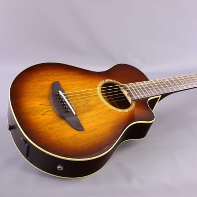 Yamaha APXT2EW 3/4 Size Exotic Wood Acoustic Electric Guitar w/ Gig Bag, Tobacco Sunburst image 7
