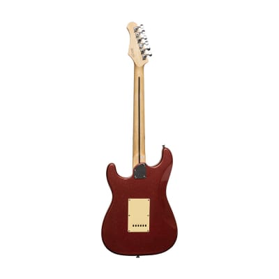 Stagg Solid Body S-Type Electric Guitar - Candy Apple Red - SES-30 CAR image 2