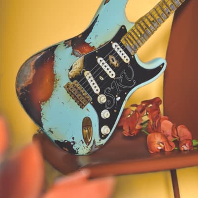 Two Tone Stratocaster Relic (Seafoam over Sunburst) for sale