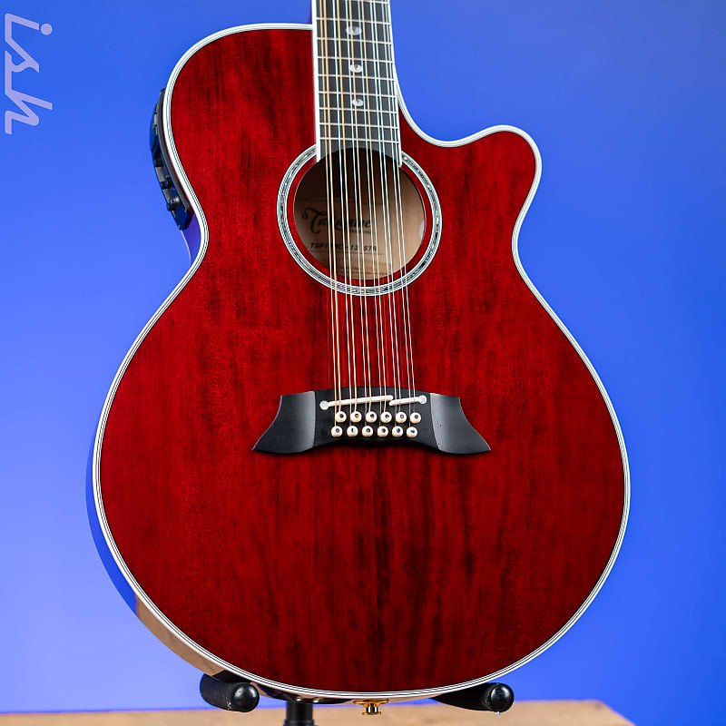 Takamine Thinline TSP158C-12 12-String Acoustic-Electric Guitar See-Through Red image 1