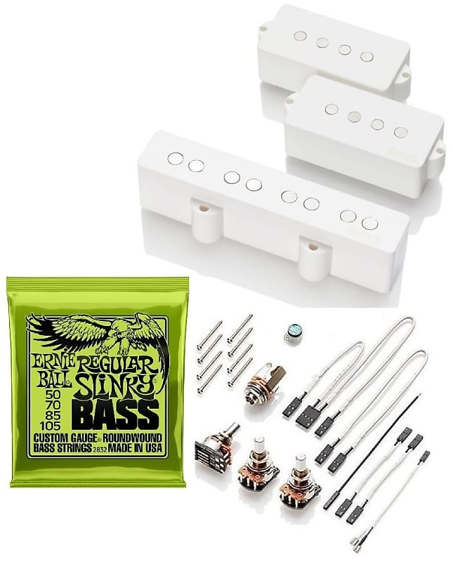 EMG GZR PJHZ WHITE For PJ Geezer Butler P & J Bass Passive For Precision /  Jazz Set ( REGULAR SLINKY SET )