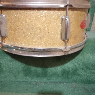 MICA (MIJ) "Swing Line" 5.5x14 Snare Drum (Made in Japan) 1960's - Gold Sparkle image 7