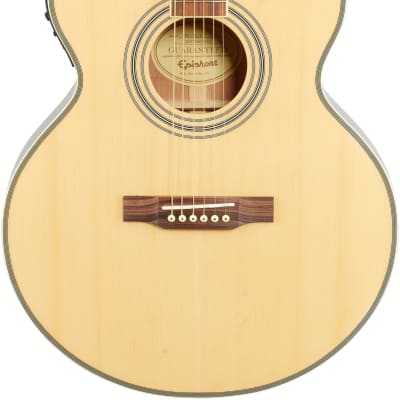 Epiphone PR5-E Compact Jumbo Cutaway Acoustic-Electric Guitar, Natural image 2
