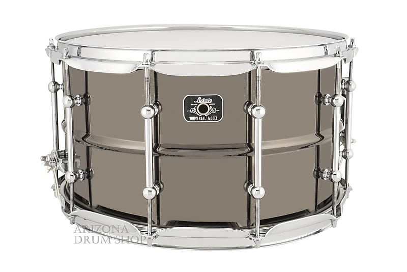 LUDWIG Universal Brass Snare Drum 8 x 14 Black Nickel Over Brass w/ Chrome (LU0814C) NEW! image 1