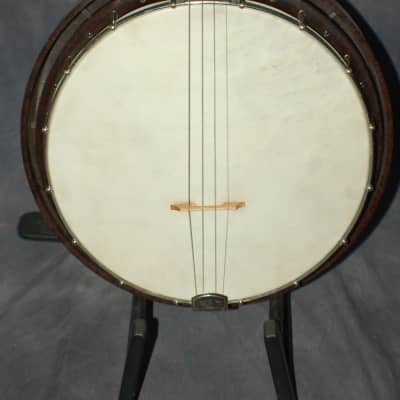 1956 Harmony Model 8005 Tenor Banjo "Reso-Tone" Pro Setup Mottled Walnut Original Case image 2