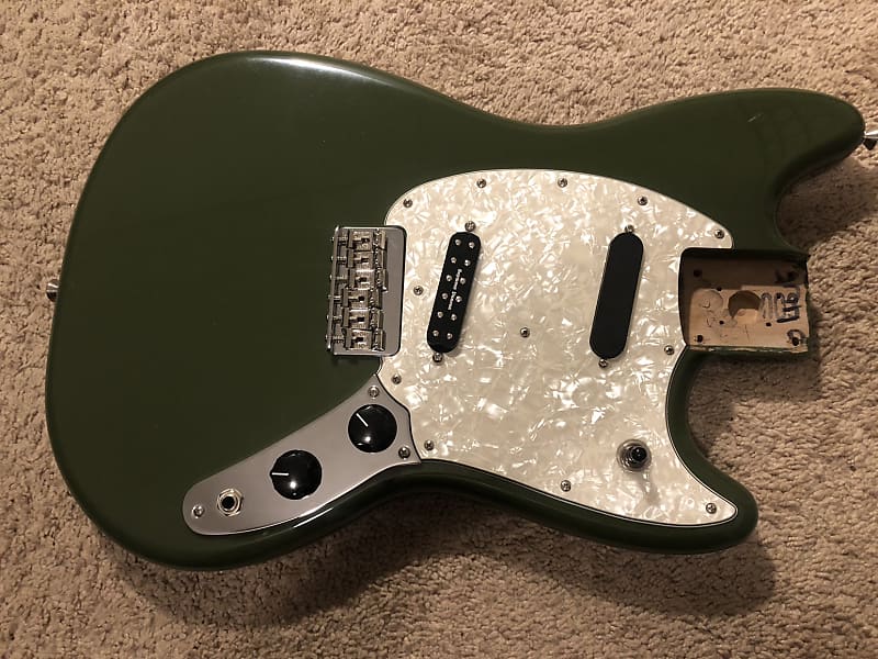 Fender Mustang Loaded and Upgraded Body Olive Green | Reverb