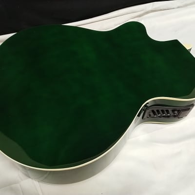 INDIANA Madison acoustic electric cutaway GUITAR new Trans Green w/ HARD CASE image 6
