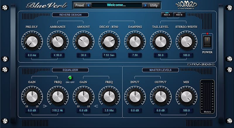 New Nomad Factory Blue Verb DRV-2080 Plugin Software- | Reverb