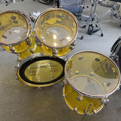Zickos Late Model Yellow Acrylic Drum Set 22/16/12/10 - Rare image 10