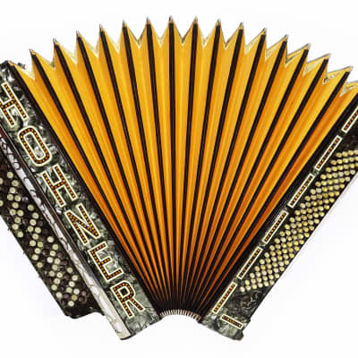 Vintage HOHNER Button Accordion made in Germany 5 Rows Original Bayan 2045, New Straps, Rich and Powerful Sound! image 3