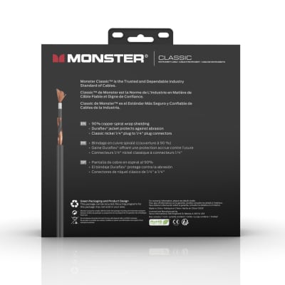 Monster, Cable Prolink Monster Classic 1/4" Instrument Cable. 21 ft - Right Angle to Straight image 3