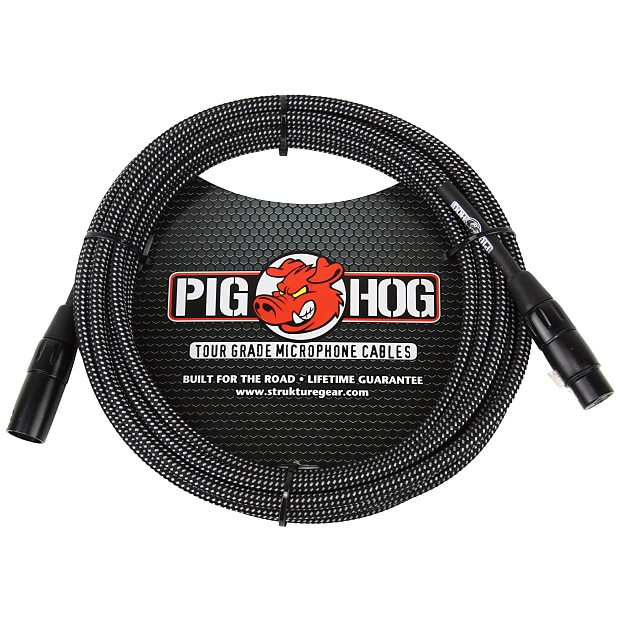 Pig Hog PHM10BKW Woven XLR Microphone Cable - 10' image 1