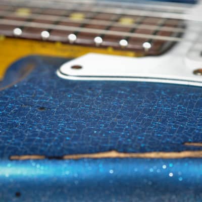 American Fender Stratocaster Relic Custom Nitro Blue Sparkle HSS image 10