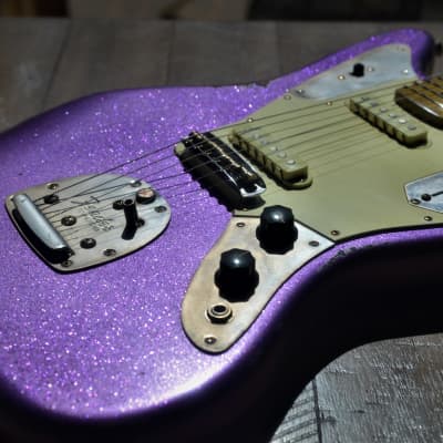 American Fender Jaguar Relic Custom Purple Sparkle image 13