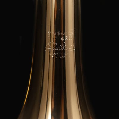 Bach 42BOG Stradivarius Profess Tenor Trombone F Rotor Open Wrap Gold Brass Bell image 8