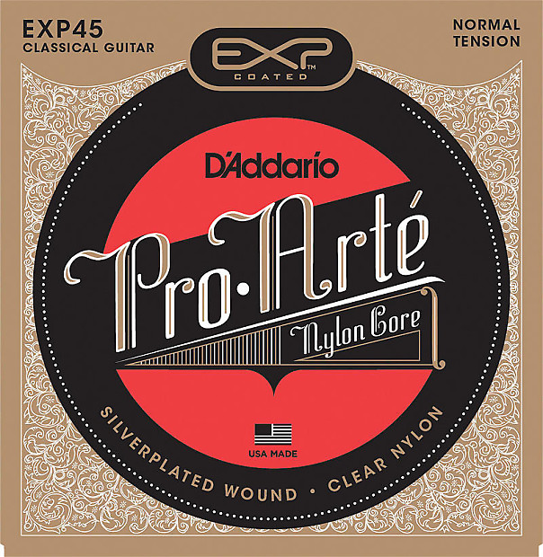 D'Addario EXP45 Coated Classical Guitar Strings, Normal Tension image 1