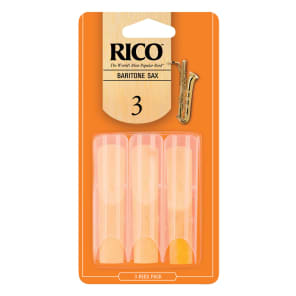Rico RLA0330 Baritone Saxophone Reeds - Strength 3.0 (3-Pack)