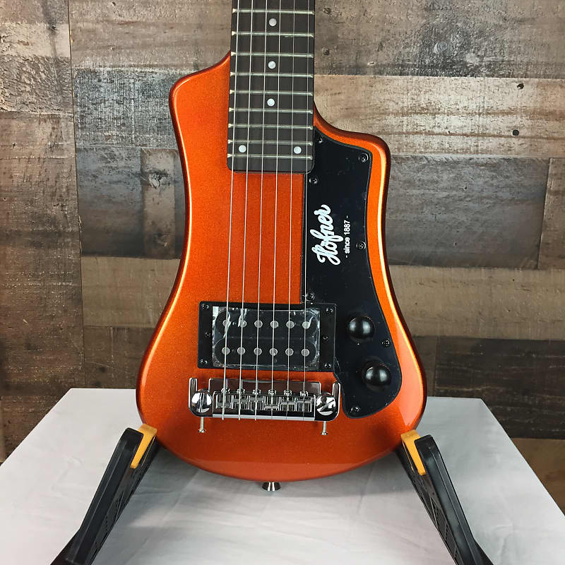 Hofner Shorty HCT-SH Travel Size Guitar Orange Metallic with Gig Bag, Brand New, Free Ship, 186 image 1