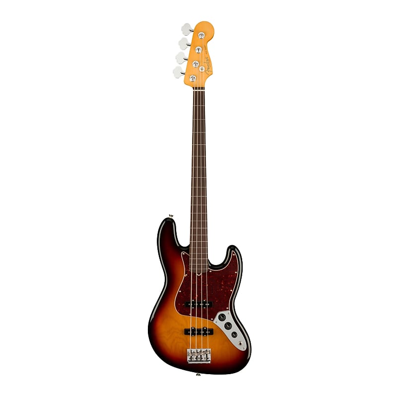 Fender American Professional II Jazz Bass Fretless 4-String Guitar  (Rosewood Fingerboard, 3-Color Sunburst)