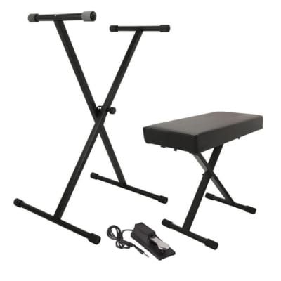 On-Stage KPK6550 Keyboard Stand and Bench Pack with KSP100 Sustain Pedal