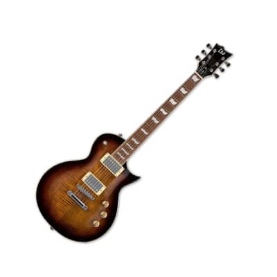 ESP LTD EC-256 FM 6-String Right-Handed Electric Guitar with Mahogany Body and 22 Extra-Jumbo Frets (Dark Brown Sunburst) image 5