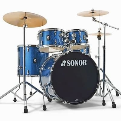 Sonor AQX Stage Drum Set with Hardware, Blue Sparkle image 1